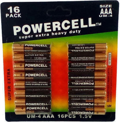 Powercell Super Extra Heavy Duty Zink-Batterie Zink AAA 1.5V 16Stück