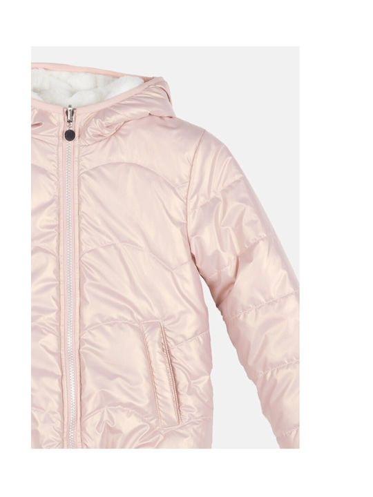 Joyce Kids Casual Jacket Double Sided with Hood Pink-cream