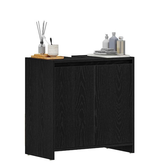 vidaXL Ντουλάπι Μπάνιου 60x33x60cm Μαύρο