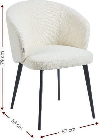 Scruffy Scaune Sala de mese Albe 2buc 57x58x79.2buc