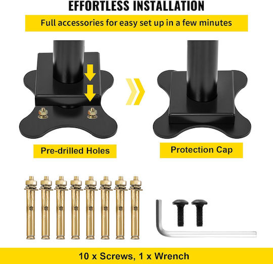 Vevor Handrail Outdoor Stair 3 Feet 34 Inches Exterior Handrail Black Railing Adjustable 0 to 60 Degrees Stair Handrail Outdoor Stair Railing Black Aluminum Garden