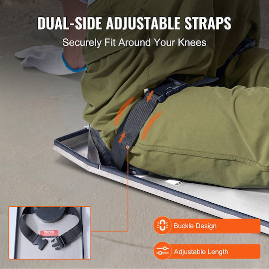 Vevor Concrete Knee Boards Inox 30'' X 8'' Concrete Sliders Knee Boards Concrete Concrete Knee Pads Moving Sliders Knee Pads & Straps Cement Board Concrete Finishing