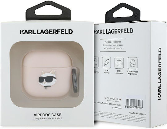 Karl Lagerfeld Choupette 3d Case Silicone in Pink color for Apple AirPods 4