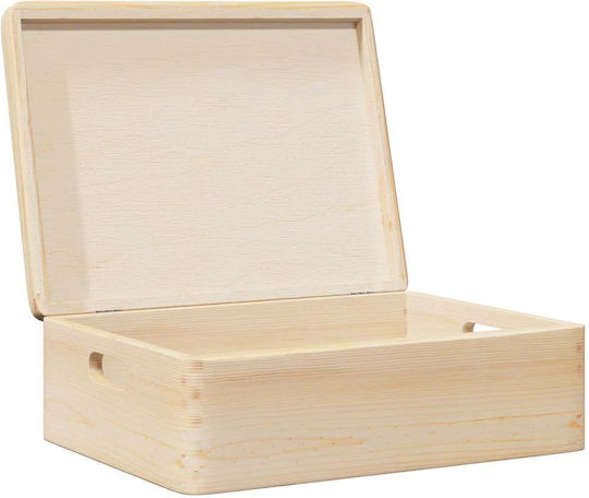 vidaXL Wooden Storage Box with Lid Brown 40x30x13cm 1pcs