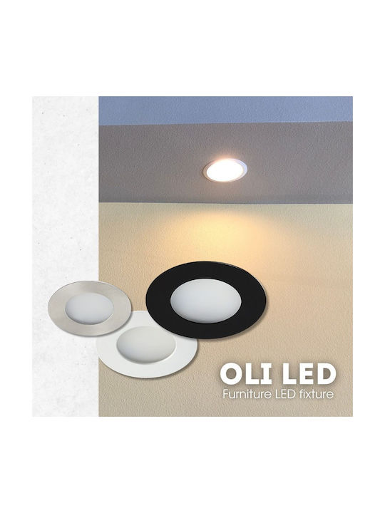Vivalux Metallic Recessed Spot with Integrated LED and Natural White Light White 1pcs
