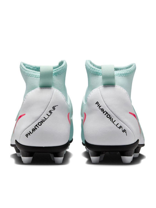 Jr Phantom Kids Molded Soccer Shoes with Sock Mint / Off Noir / Atomic Red