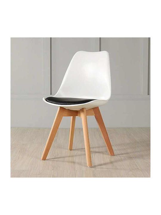 Scaune Sala de mese din Polipropilenă White With Black 2buc 49x43x82buc