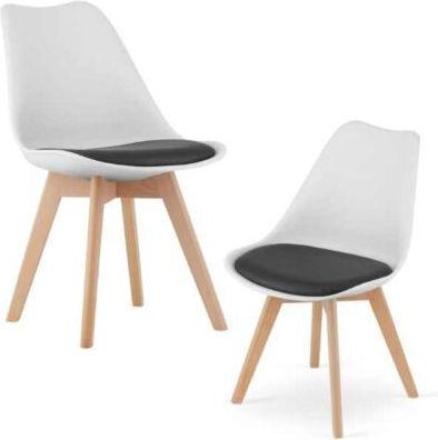 Столички Трапезария от полипропилен White With Black 2бр 49x43x82бр