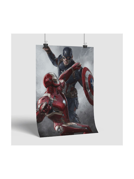 Poster Iron Man Vs Captain America Mv031 21cm X 30cm