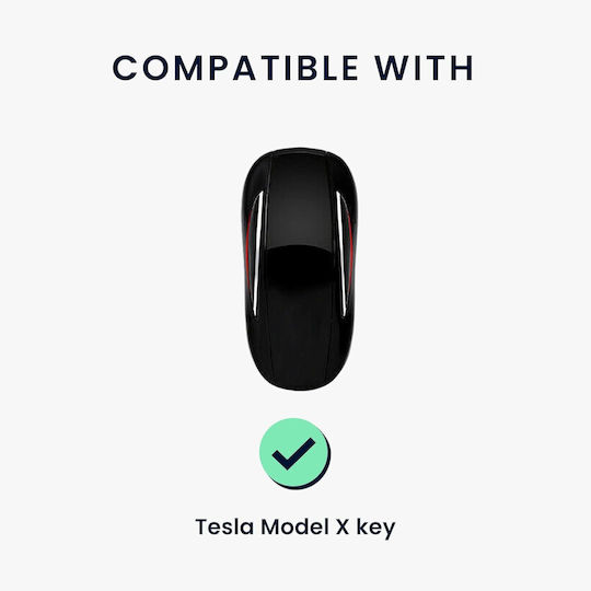 Tesla Car Key Cover Silicone Keychain Metallic Carbon Fiber Gold Black Kwm000025gs001c