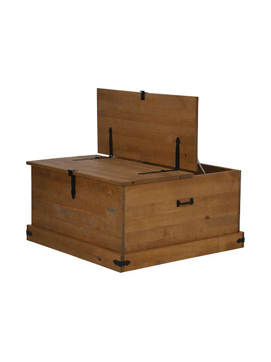 vidaXL Wooden Decorative Trunk Brown 91x47cm