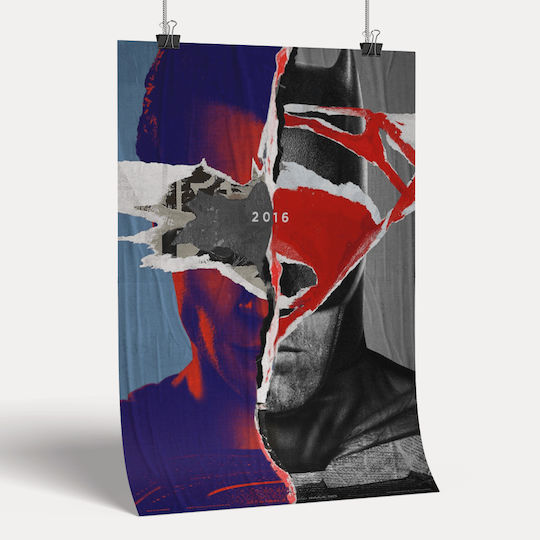 Poster Superman Vs Batman Mv004 21cm X 30cm Black Wooden Frame