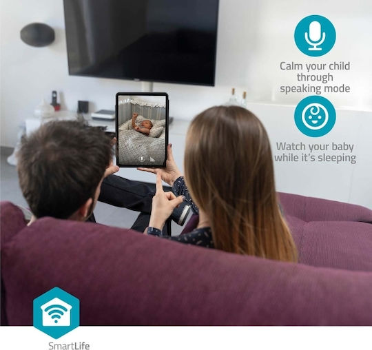 Nedis WIFICI12CWT IP Überwachungskamera Wi-Fi Full HD+ 3MP mit Zwei-Wege-Kommunikation