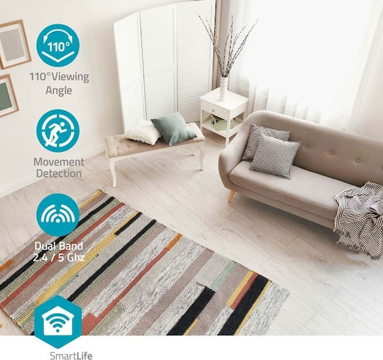Nedis WIFICI12CWT IP Überwachungskamera Wi-Fi Full HD+ 3MP mit Zwei-Wege-Kommunikation