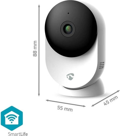 Nedis WIFICI12CWT IP Überwachungskamera Wi-Fi Full HD+ 3MP mit Zwei-Wege-Kommunikation