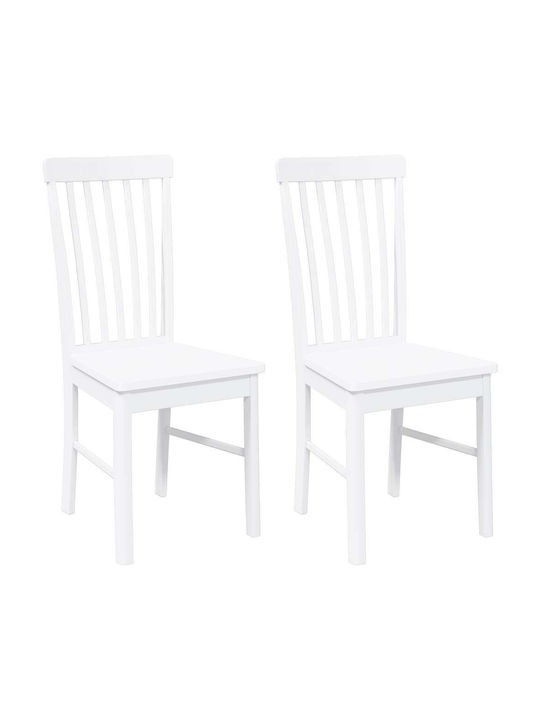 Dining Room Wooden Chair White 42.5x48x94cm 2pcs