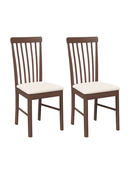 Dining Room Wooden Chair Coffee 42.5x48x94cm 2pcs