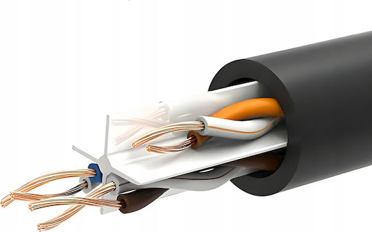 U/UTP Cat.6 Gigabit Network Cable Outdoor 3m Black