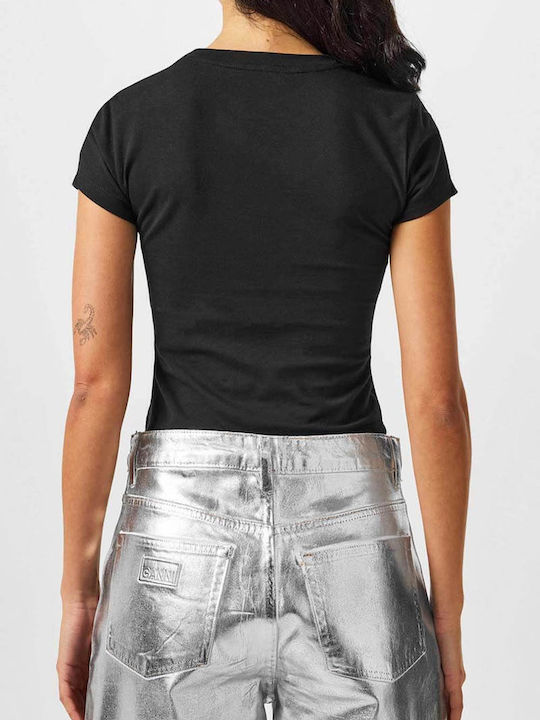 Logo Damen T-Shirt Black/silver