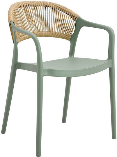 Καρέκλα Donna Forest Green/φυσικό 57x55x79εκ.