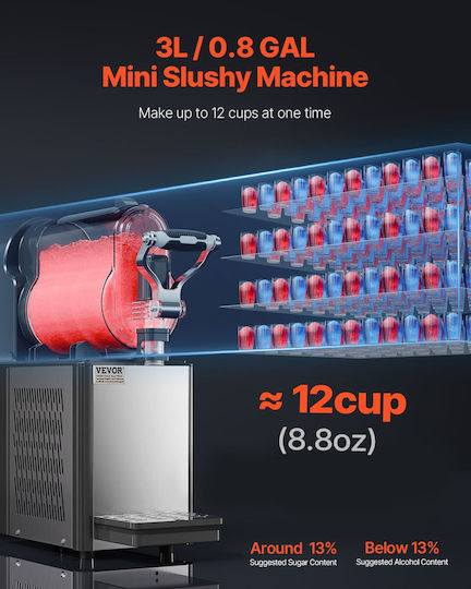 Vevor 3l Commercial Slushy Machine Margarita Smoothie Frozen Drink Maker