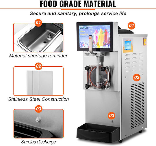 Vevor 8L 2.1 Gal Single Bowl Commercial Slushy Margarita Smoothie Frozen Drink Machine
