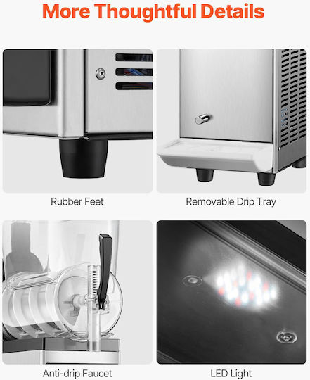 Vevor 12l Commercial Slushy Machine Margarita Smoothie Frozen Drink Maker