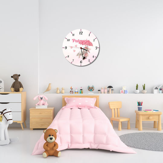 Rosa Baby-Namens-Wanduhr