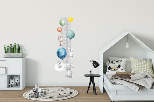 Children's Growth Chart Colorful Wall Sticker Grey Bunnies 45x120