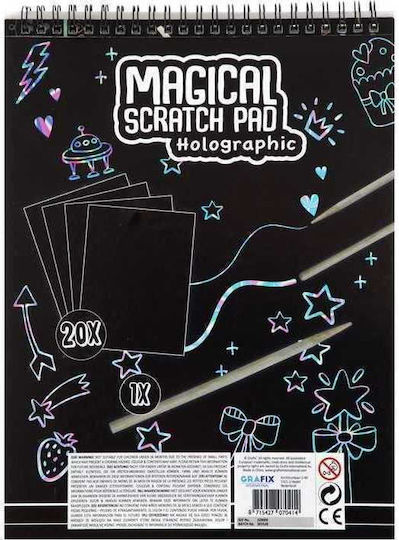 A4 Scratch-off Notebook Magical Scratch Pad Grafix Gr220009 Holographic