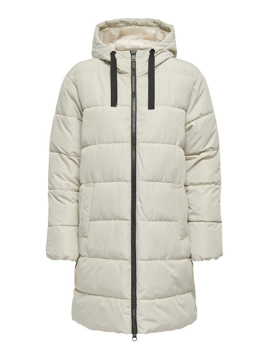Lang Damen Puffer Jacke für Winter Graphite