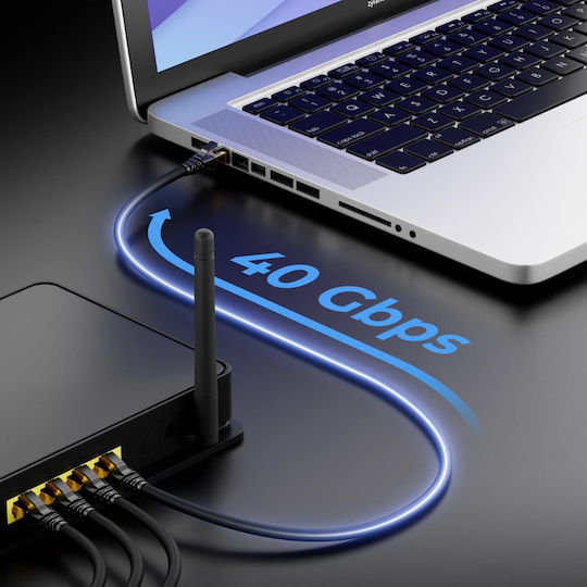 DeleyCON S/FTP Cat.8.1 Καλώδιο Δικτύου Ethernet 5m Μαύρο