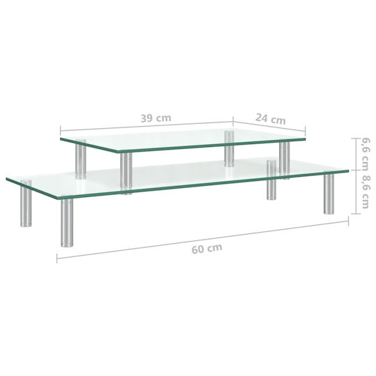 vidaXL Stand Desk Mounted Monitor Transparent (322755)