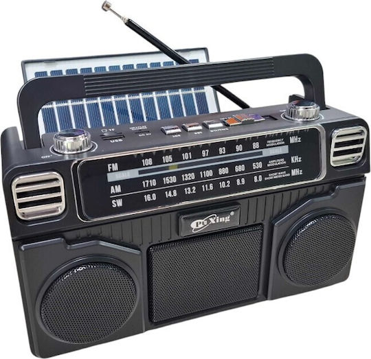 PX-730BTS Φορητό Ραδιόφωνο Ηλιακό με Bluetooth και USB Μαύρο