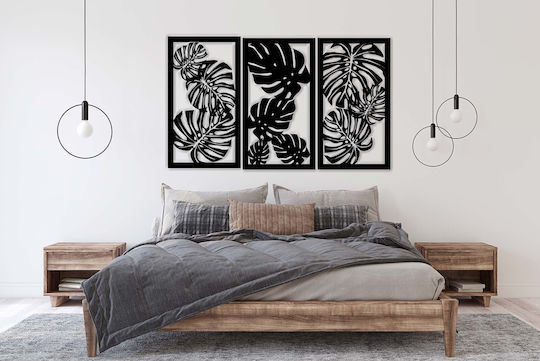 Wandkunst Gemälde Geöffnete Paneele Wohnzimmerdekoration Monstera Blätter 56x96