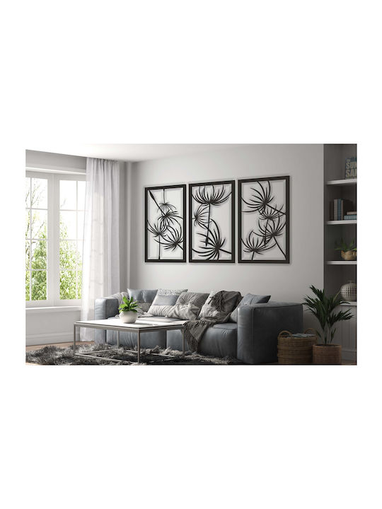 Triptych Open Work Panel Blowers Boho Decoration 3D Painting Living Room 56x96