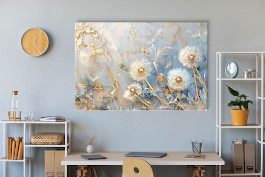 Moderne Leinwandmalerei Wanddekoration Löwenzahn Pastell 80x120