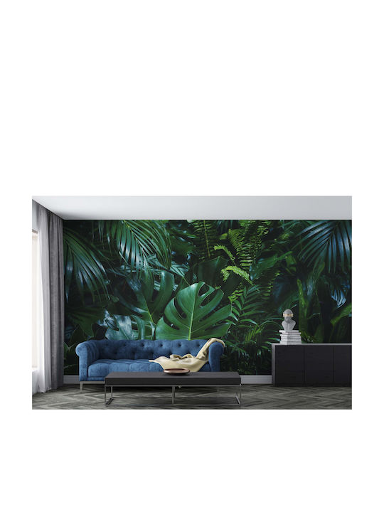 Decorative Wall Mural Living Room Green Monstera Leaves 197x296