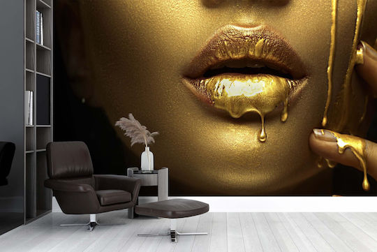 Decorative Wall Mural Living Room Woman's Face Gold 260x390