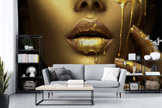 Decorative Wall Mural Living Room Woman's Face Gold 260x390