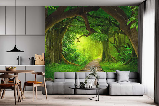 Zeitgenössische Wandtapete Wohnzimmer Magischer Waldweg 260x390