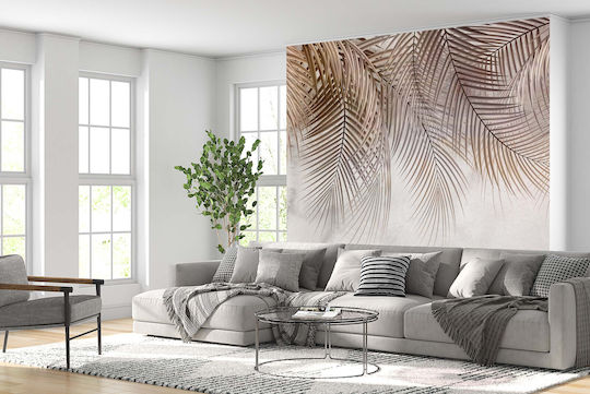 Boho Wandbild Wohnzimmer Wandbild Blätter Beige Wanddekoration 260x390