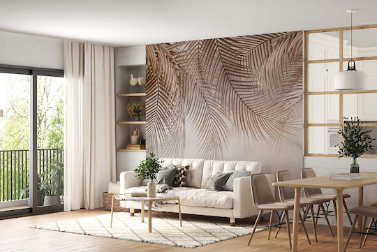Boho Wandbild Wohnzimmer Wandbild Blätter Beige Wanddekoration 260x390