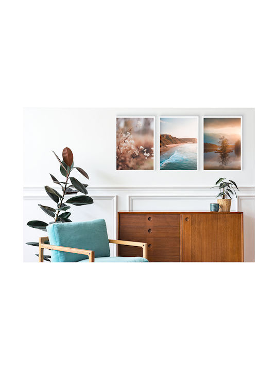 Wall Posters Living Room Boho Landscape Coast Lake 3x30x40