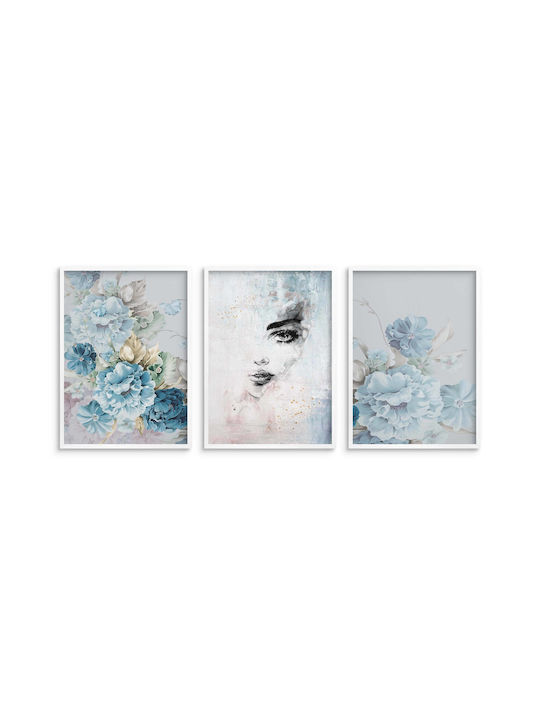 Three Wall Posters Room Decorations Flower Images 30x40
