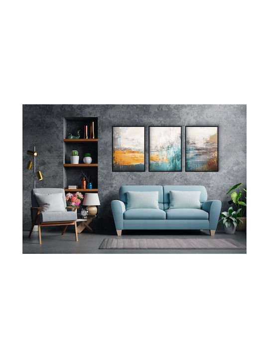 Moderne Wandposter Wohnzimmer Gemalte Farb-Abstraktion 3x30x40