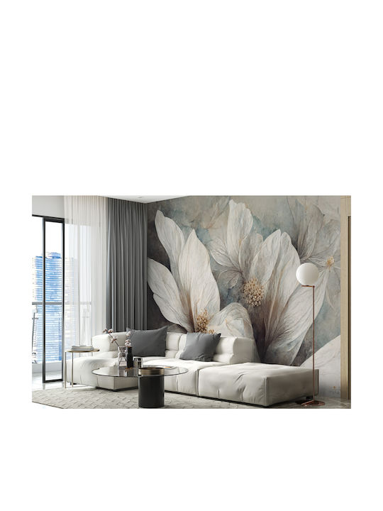 Elegant Bedroom Living Room Decoration Modern Grey White Flower Mural