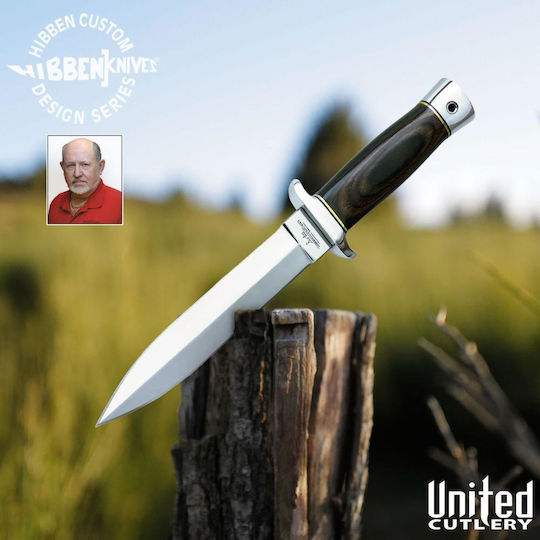 United Cutlery Hibben Double Edge Boot Μαχαίρι Χάλκινο σε Δερμάτινη Θήκη