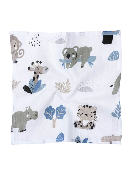 Jukki Muslin Changing Pads Blue 30x30cm. 3pcs
