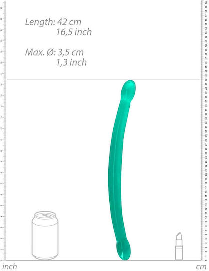 Shots Real Rock Crystal Clear Double Dildo Doppeldildo Green 42cm